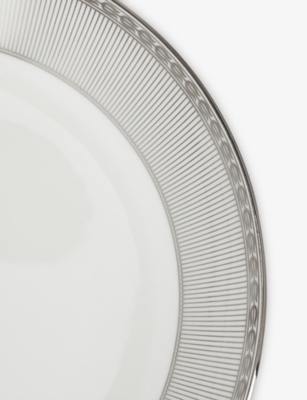 WEDGWOOD: Silver Tonquin Bone-China Deep Plate 22cm