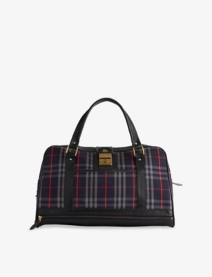 RESELFRIDGES: Pre-Loved Burberry Check Canvas  Travel Bag