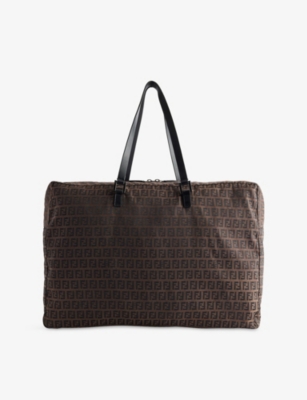 RESELFRIDGES: Pre-loved Fendi Zucchino Canvas Travel Bag