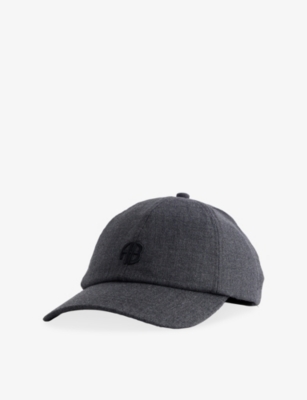 Anine Bing Womens Dark Heather Grey Jeremy Brand-embroidery Wool Baseball Cap In Gray