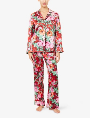 Olivia Von Halle Womens Moulin Lila Floral-print Silk Pyjama Set In Multi