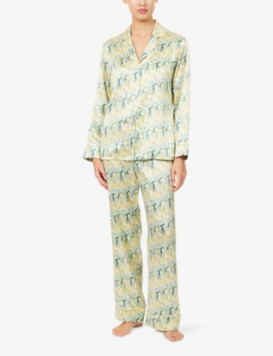 Olivia Von Halle Womens Lila Loulou Silk Pyjama Set In Multi