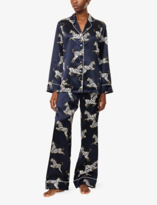 OLIVIA VON HALLE: Lila Zizi Silk-Satin Pyjama Set