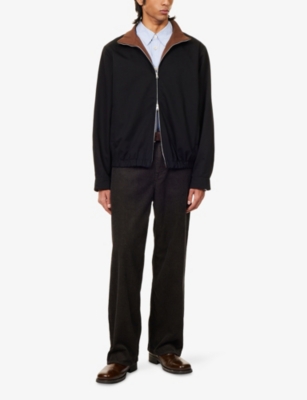 Our Legacy Mens Tasteful Black Casino High-neck Cotton-twill Jacket In Black