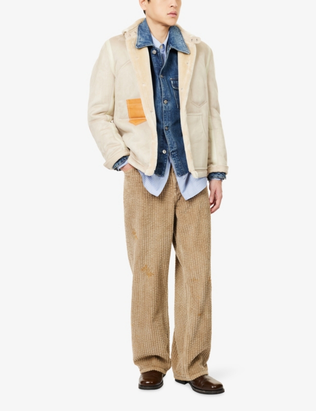 Rebirth Raw-Hem Cotton-Blend Denim Jacket