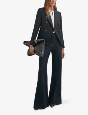 REISS: Gigi Double-Breasted Wool-Blend Blazer