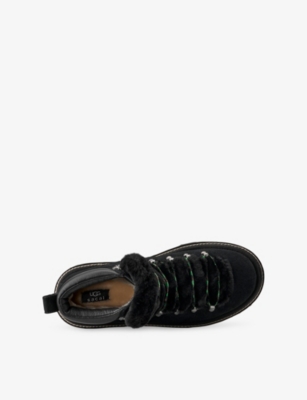 Ugg Womens Black  X Sacai Suede Hiker Boots Eur 40 / 7 Uk In Animal Print