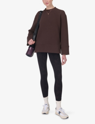 SWEATY BETTY: Peaceful Ribbed Cotton-Blend Jersey Sweatshirt