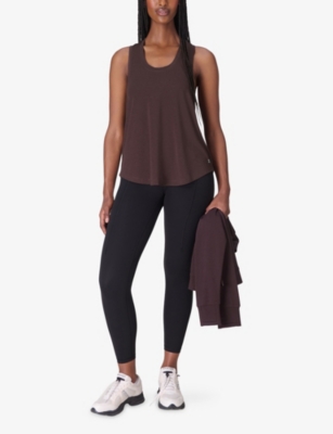 Sweaty Betty Womens  Soft Flow Studio Racer Tank Top In Brown