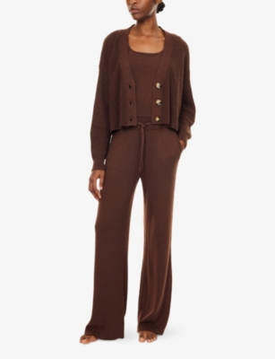 EBERJEY: Crop Textured Knit Cardigan