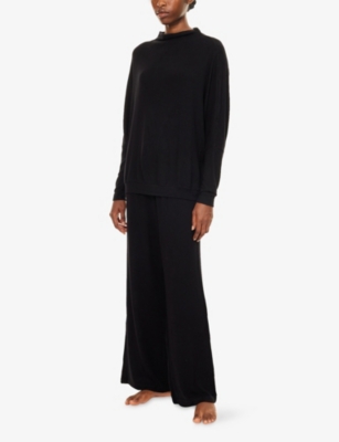 Eberjey Womens Black Cozy Time Modal-jersey Lounge Trousers Xl In Black