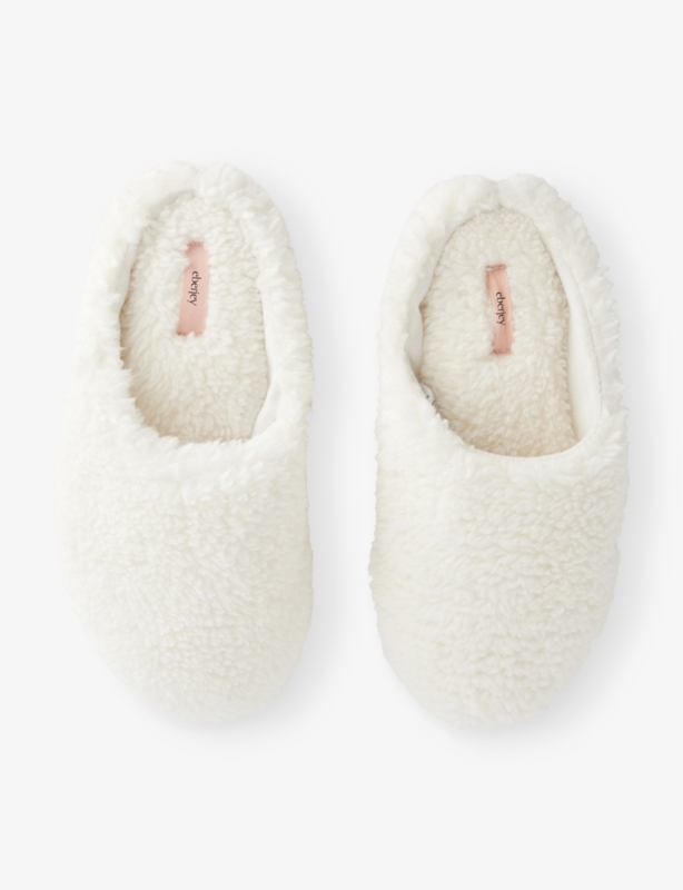 Cushioned Faux-Shearling Slippers
