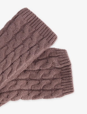 Eberjey Womens Deep Taupe Slouchy Cable-knit Socks In Purple