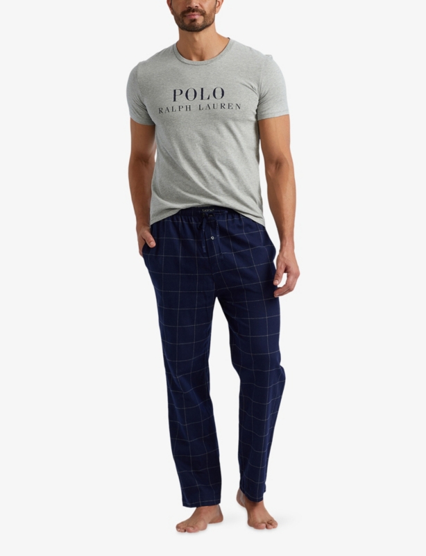 Logo-Embroidered Checked Cotton-Flannel Pyjama Bottoms