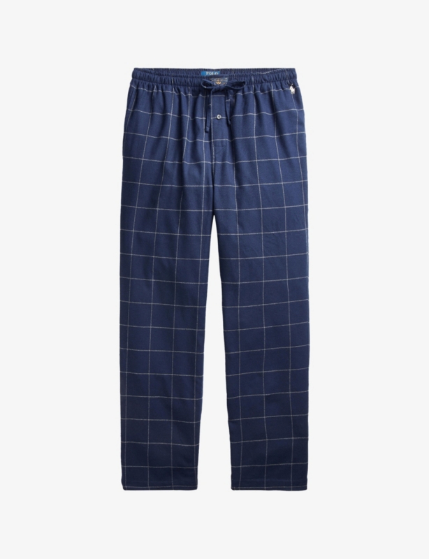 Logo-Embroidered Checked Cotton-Flannel Pyjama Bottoms