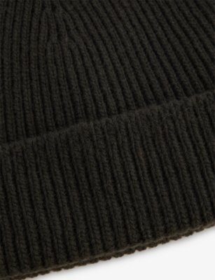 Johnstons Of Elgin Mens Iron Ribbed Cashmere Beanie In Burgundy