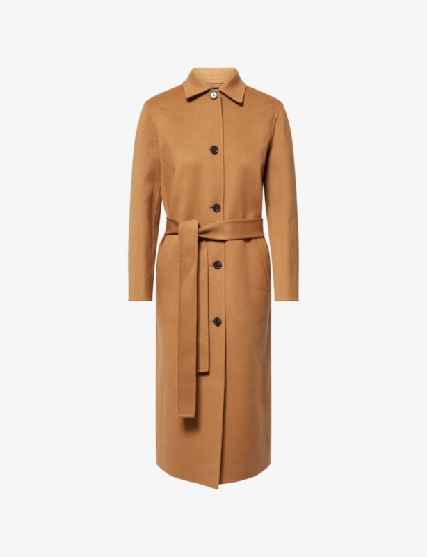 Belted Regular-Fit Wool And Cashmere Coat