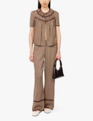 Reformation Womens Tartine Check  X Nara Smith Buttercup Hour Gingham-print Cotton-blend Pyjama Set In Multi