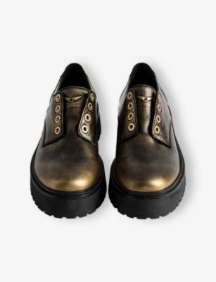 Zadig & Voltaire Eyeleted Platform Derby Shoe In Black