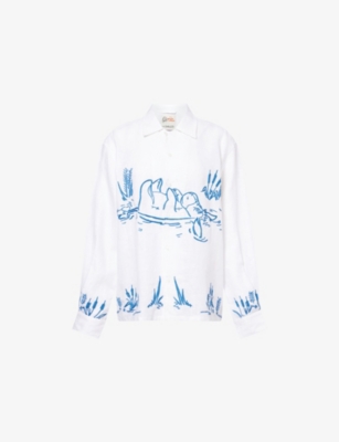 S.S. DALEY: Harry Lambert for SS Daley x Disney Winnie The Pooh Embroidered Linen Shirt