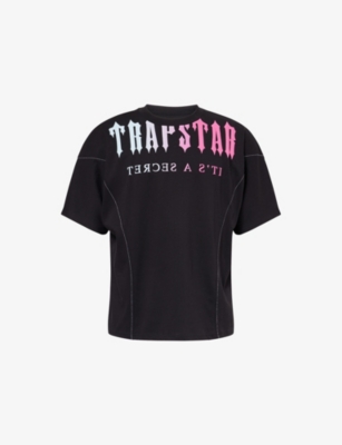 Trapstar Mens Deconstruct Decoded Text-print Cotton T-shirt Black Purple