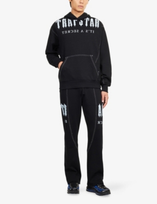 TRAPSTAR: Deconstructed Decoded Logo-Print Cotton-Blend Hoody