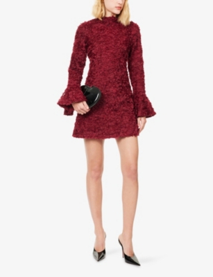 Amy Lynn Womens Burgundy Delphine Woven Mini Dress In Burgundy