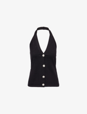 AMY LYNN: Clarissa Halterneck Knitted Top