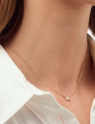 SIF JAKOBS: Rome 14ct White and Yellow-Gold and 0.09ct Lab Grown Diamond Necklace