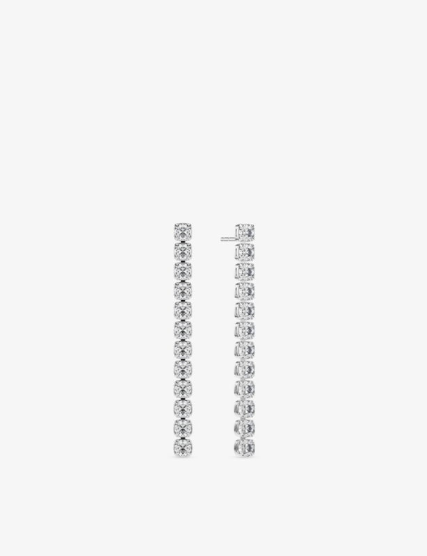 Diamante 14ct White-Gold And 0.91ct Lab-Grown Diamond Earrings