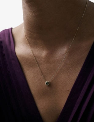 Astley Clarke Womens May Birthstone 14ct Yellow Gold, Emerald And 0.08ct Lab-grown Diamond Pendant Necklac In Gold