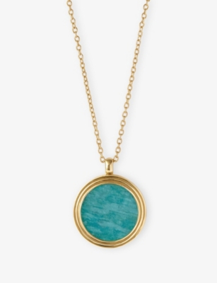ASTLEY CLARKE: Stilla 18ct Yellow Gold Vermeil And Amazonite Locket Necklace