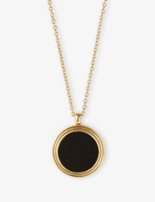 ASTLEY CLARKE: Stilla 18ct Yellow Gold Vermeil And Onyx Locket Necklace