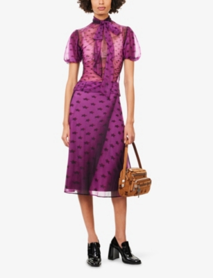 ACNE STUDIOS: Elulo Bow-Embellished Woven Top