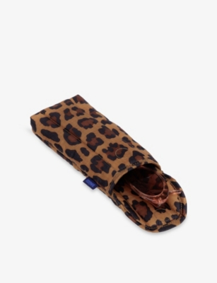 Baggu Puffy Leopard-print Woven Glasses Sleeve