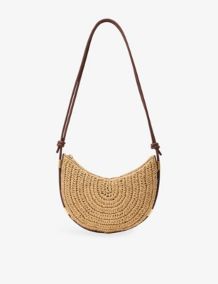 Womens Reiss Harriet Raffia-Effect Woven Shoulder Bag