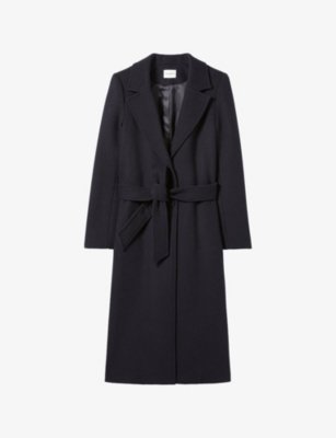 CLAUDIE PIERLOT: Single-Breasted Belted-Waist Wool-Blend Coat