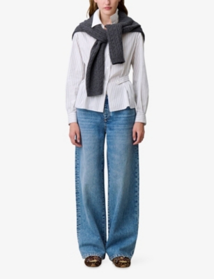 CLAUDIE PIERLOT: Striped Long-Sleeved Cotton Shirt