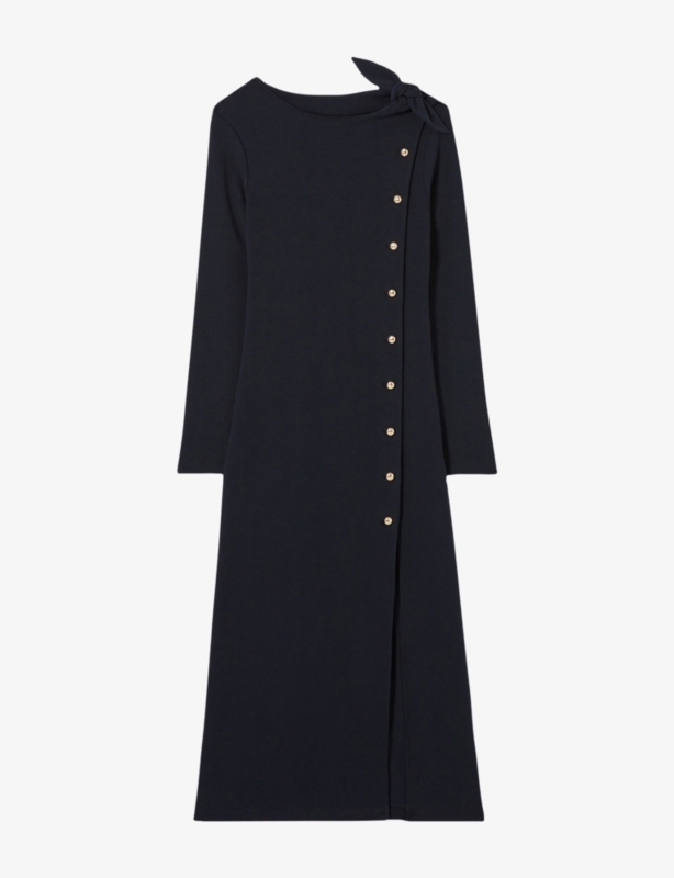 Long Slim-Fit Stretch-Knit Midi Dress