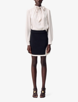 CLAUDIE PIERLOT: Flowing Tie-Neck Woven Blouse