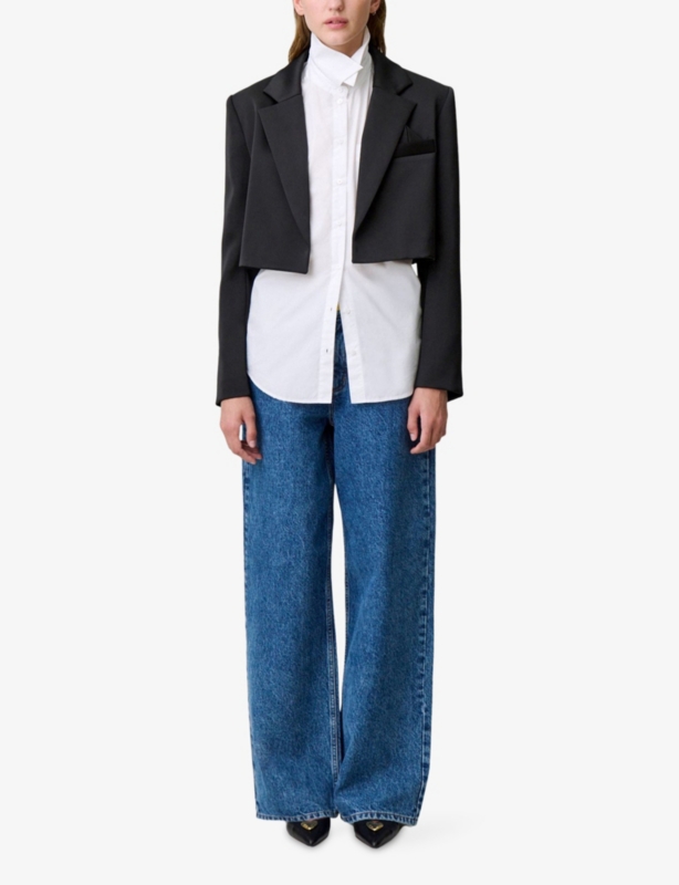 Tailored Lapel-Collar Woven Jacket