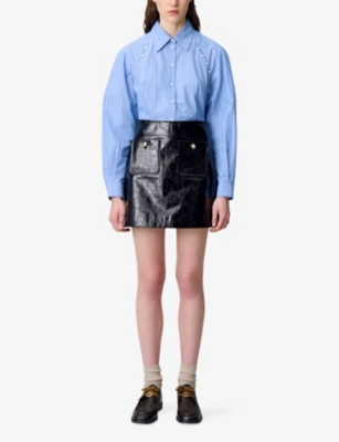 CLAUDIE PIERLOT: Striped Long-Sleeve Cotton Shirt