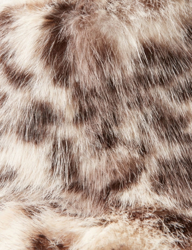 Leopard Faux-Fur Bucket Hat