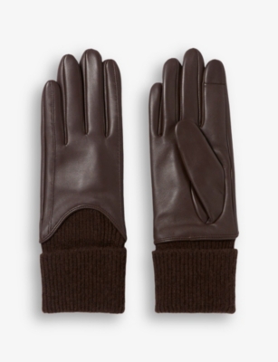 CLAUDIE PIERLOT: Ribbed Leather Gloves