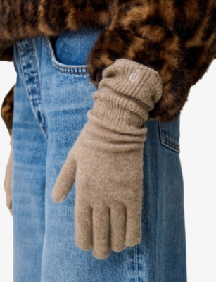 CLAUDIE PIERLOT: Logo-Embroidered Wool And Cashmere-Blend Gloves