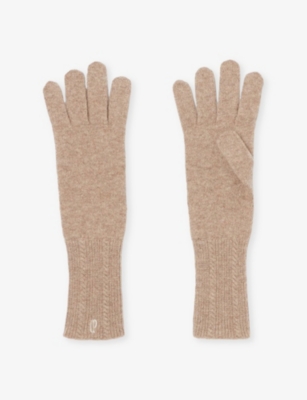 CLAUDIE PIERLOT: Logo-Embroidered Wool And Cashmere-Blend Gloves