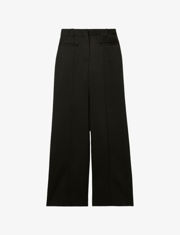 Tailored Wide-Leg Satin Trousers