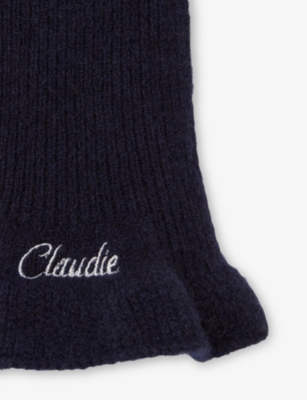 CLAUDIE PIERLOT: Logo-Embroidered Stretch Cashmere-Blend Gloves
