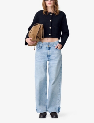 CLAUDIE PIERLOT: Double-Waistband Straight-Leg Mid-Rise Jeans