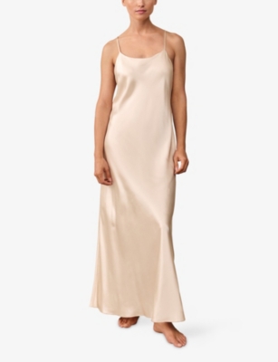 THE WHITE COMPANY: Cross-Back Maxi Silk Nightdress